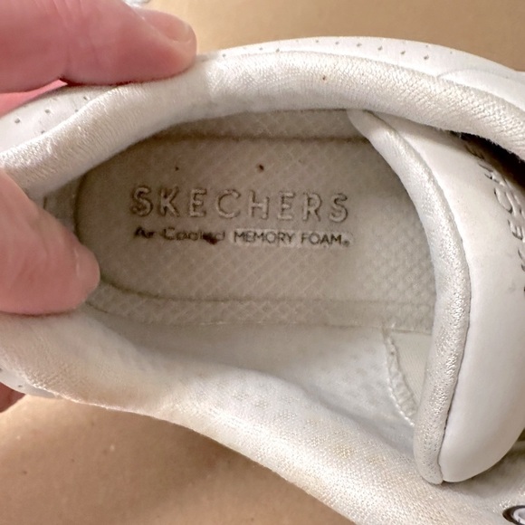 SKETCHERS 8.5 Woman Street Uno wedge white memory foam comfort casual sneaker - Picture 11 of 15